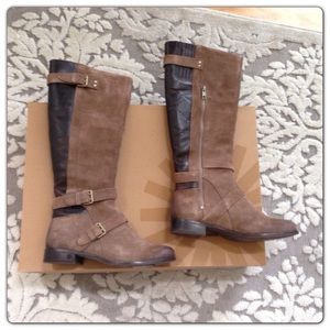 UGG tall leather and suede brown boots