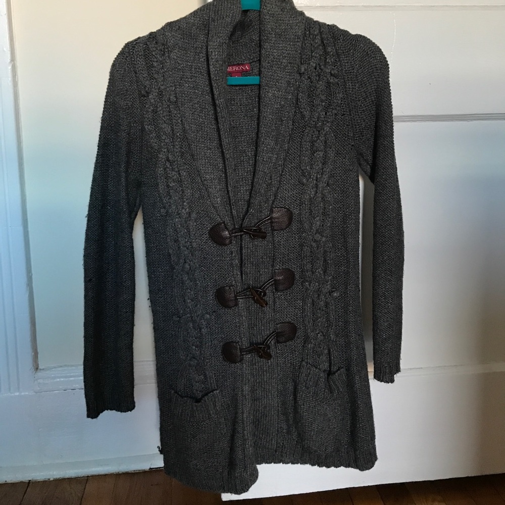 Grey cable knit sweater