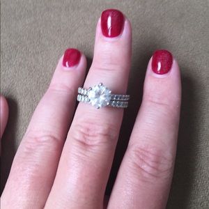 QVC epiphany diamonique wedding set, size 7