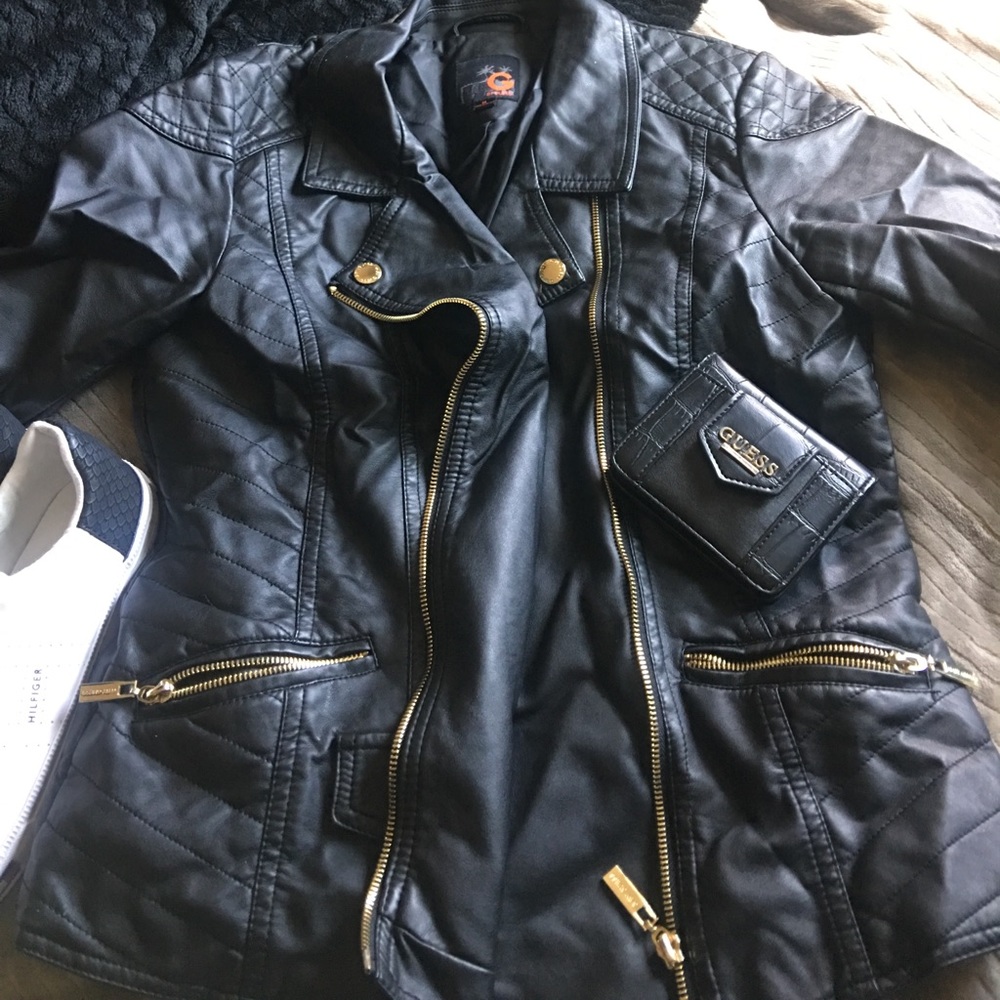 NWOT Leather Guess Moto Jacket