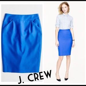 J. Crew Pencil Blue Skirt Size 6