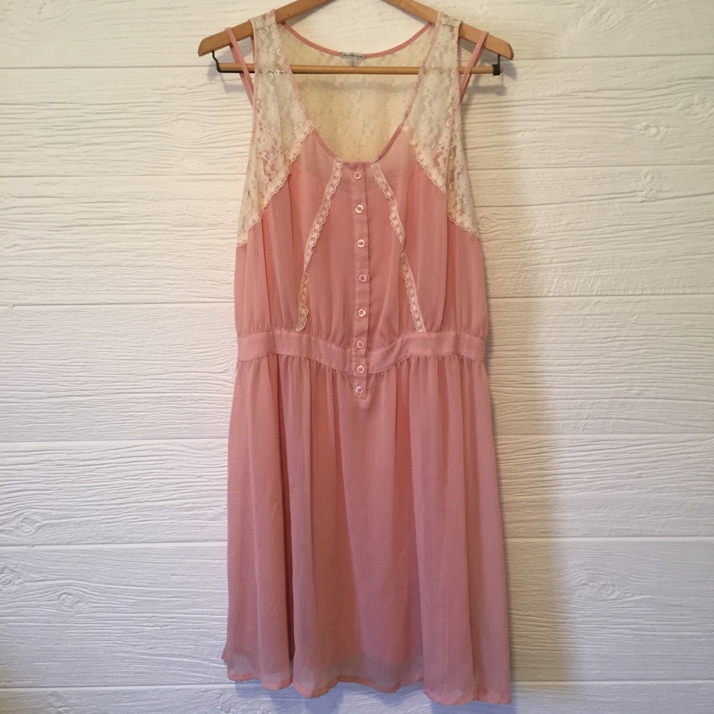 Charlotte Ruse Pink Chiffon and Lace Dress
