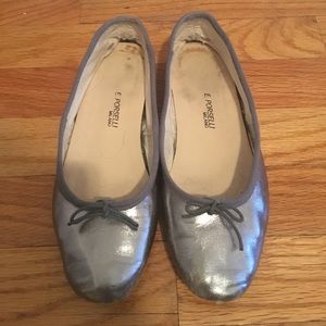 E. Porselli Gunmetal Ballet Flats