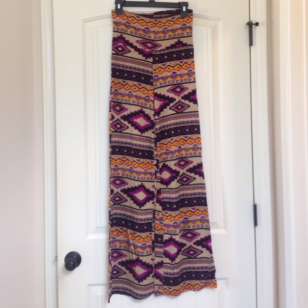 Purple Aztec Palazzo Pants
