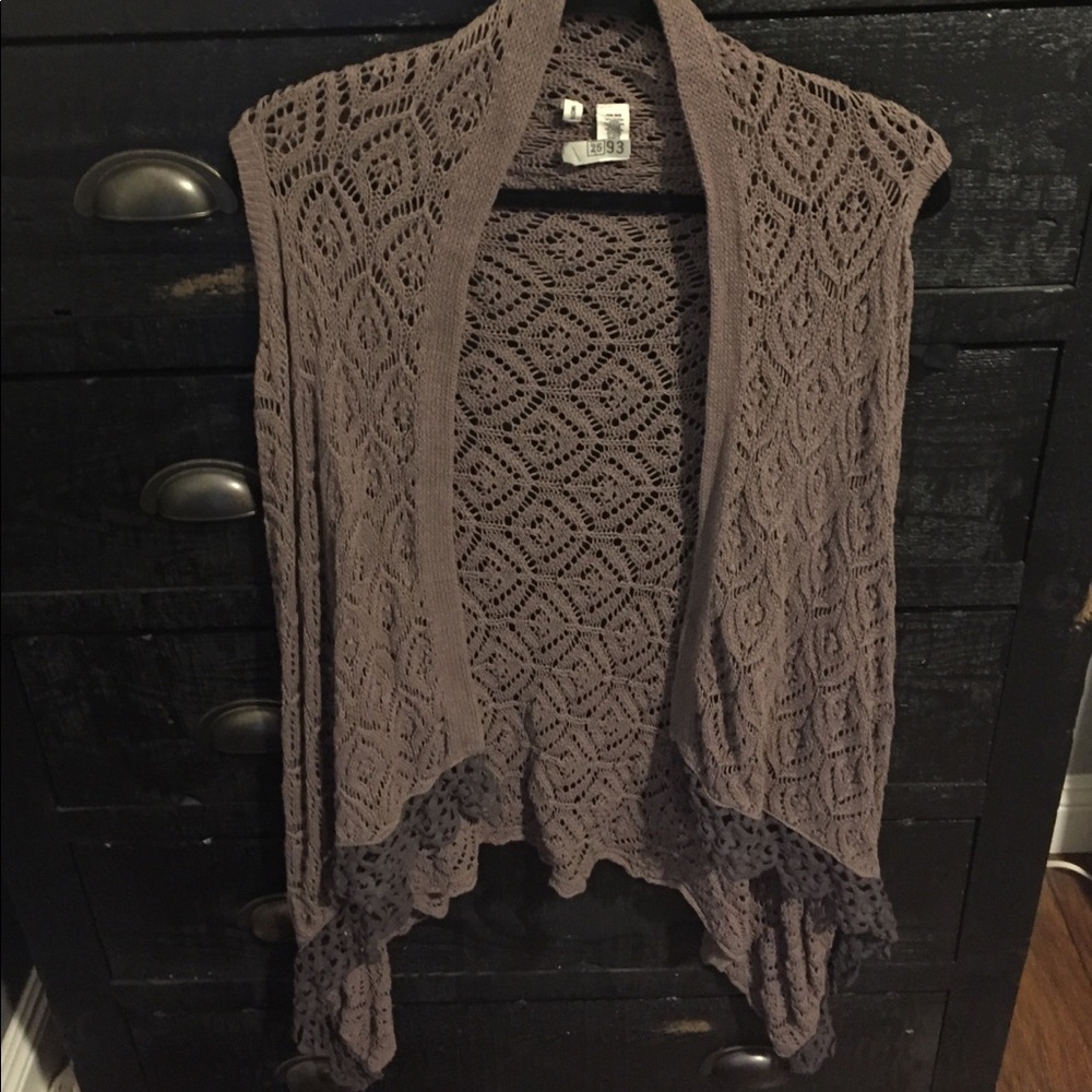 Crochet/ lace trim Moth sweater cardigan
