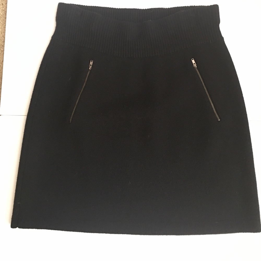 Loft Black Sweater Skirt with Zipper detail