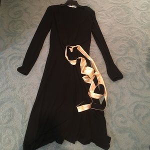 DVF black wrap dress