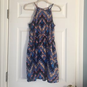 Paisley and ivy blue patterned dress size medium