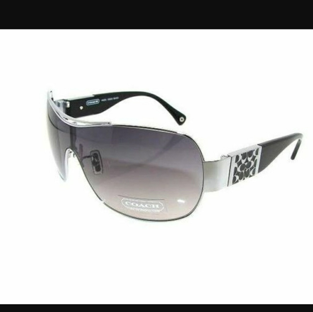 Coach Hazel NWOT Aviator Black/Silver Sunglasses