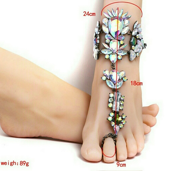 💋SOLD! Crystal leg chain anklet! - Picture 4 of 6