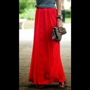 Banana Republic - Red Maxi Skirt - Size 10