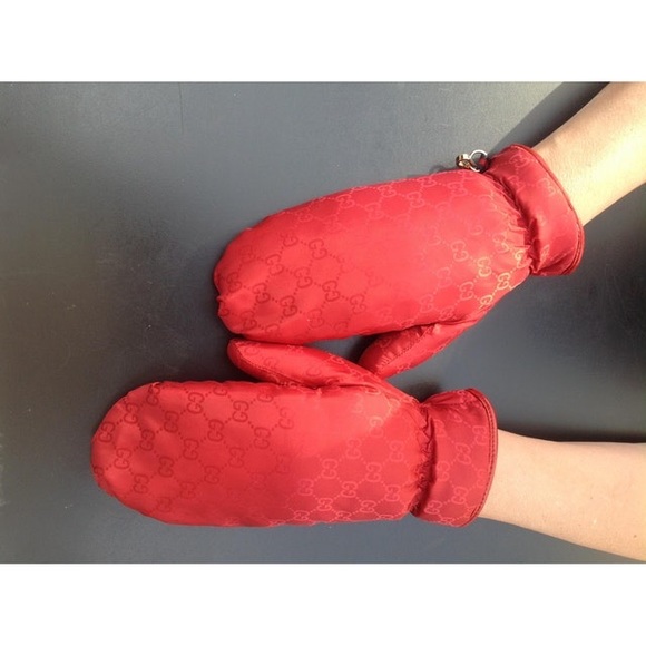 Gucci Monogram Mittens with leather trim - Picture 2 of 8