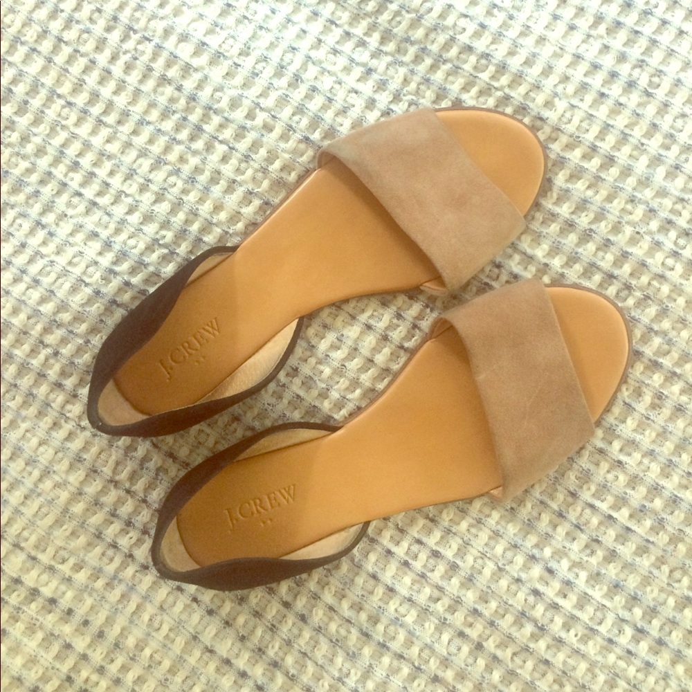 J Crew Nude and Black Flats