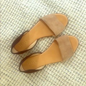 J Crew Nude and Black Flats