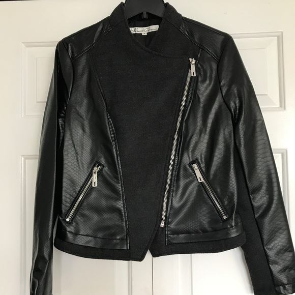 Kenneth Cole Leather Moto Jacket - Picture 1 of 5
