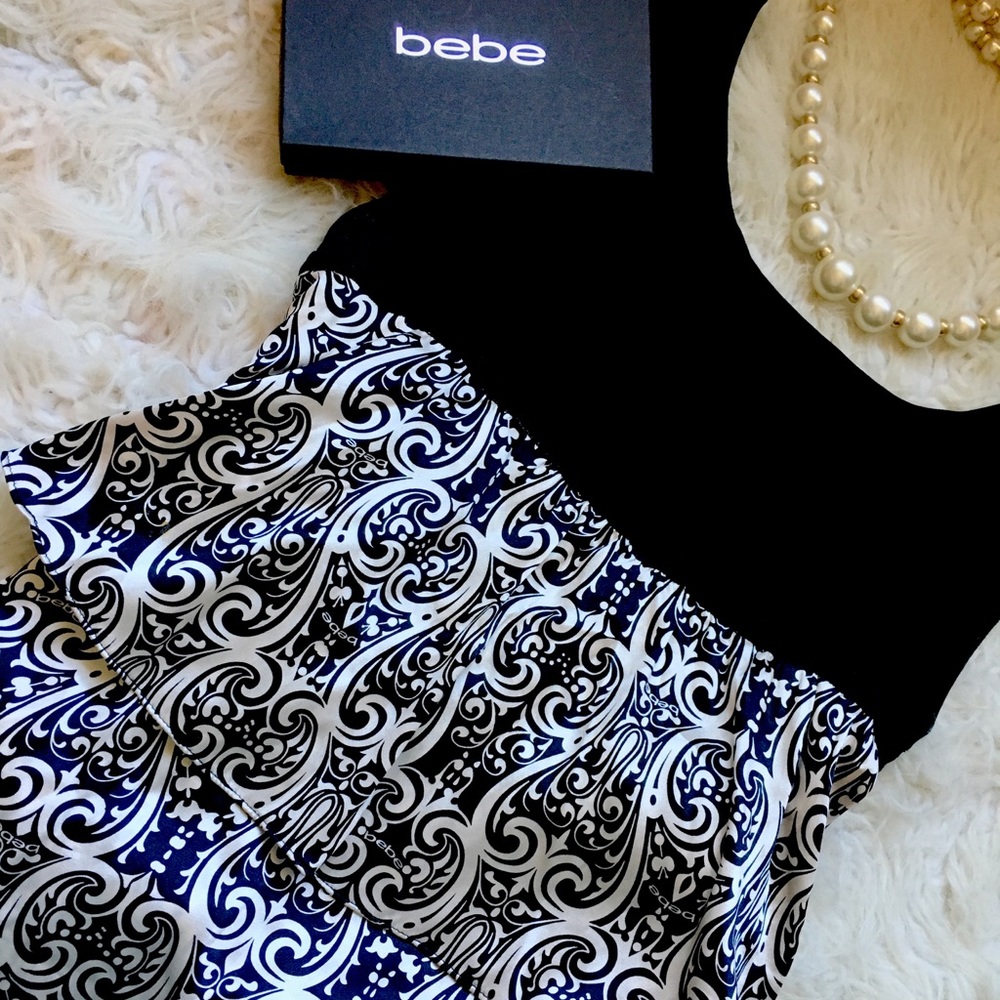 BEBE SILK layered dress
