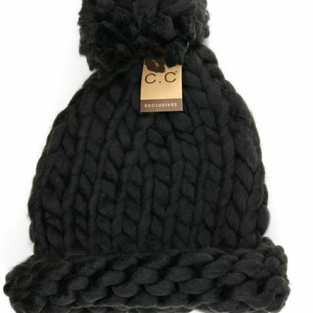 🎉HP🎉THICK KNIT C.C POM BEANIE