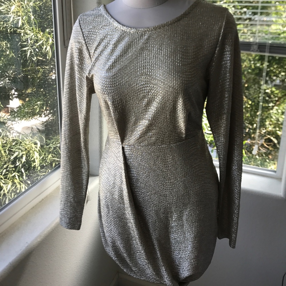 BCBGeneration Gold Long Sleeve Dress