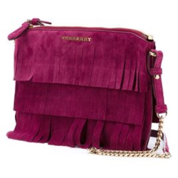 NWT Burberry fringed suede crossbody bag - Picture 4 of 7