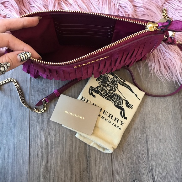 NWT Burberry fringed suede crossbody bag - Picture 5 of 7