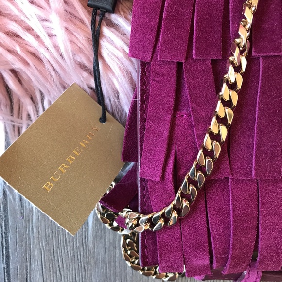 NWT Burberry fringed suede crossbody bag - Picture 6 of 7
