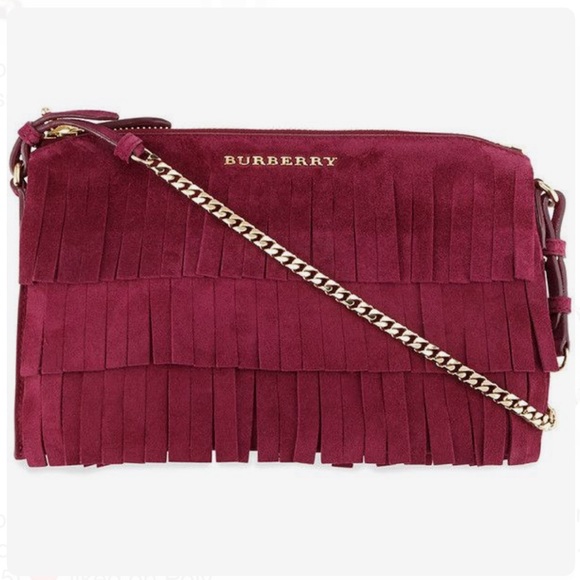 NWT Burberry fringed suede crossbody bag - Picture 2 of 7