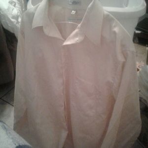 X large tan Geoffrey beene sateen dress shirt