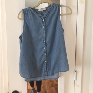 Loft medium petite chambray shirt