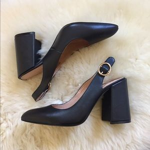 Shellys London Leather Chester Sling Back Pumps Shellys London Leather Chester Sling Back Pumps