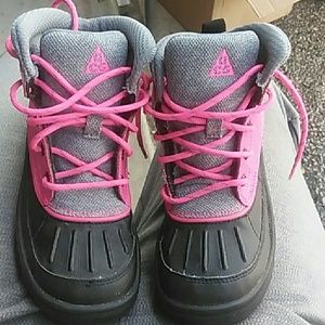pink and black acg boots