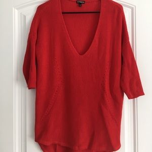 Express Red Cable Knit Sweater