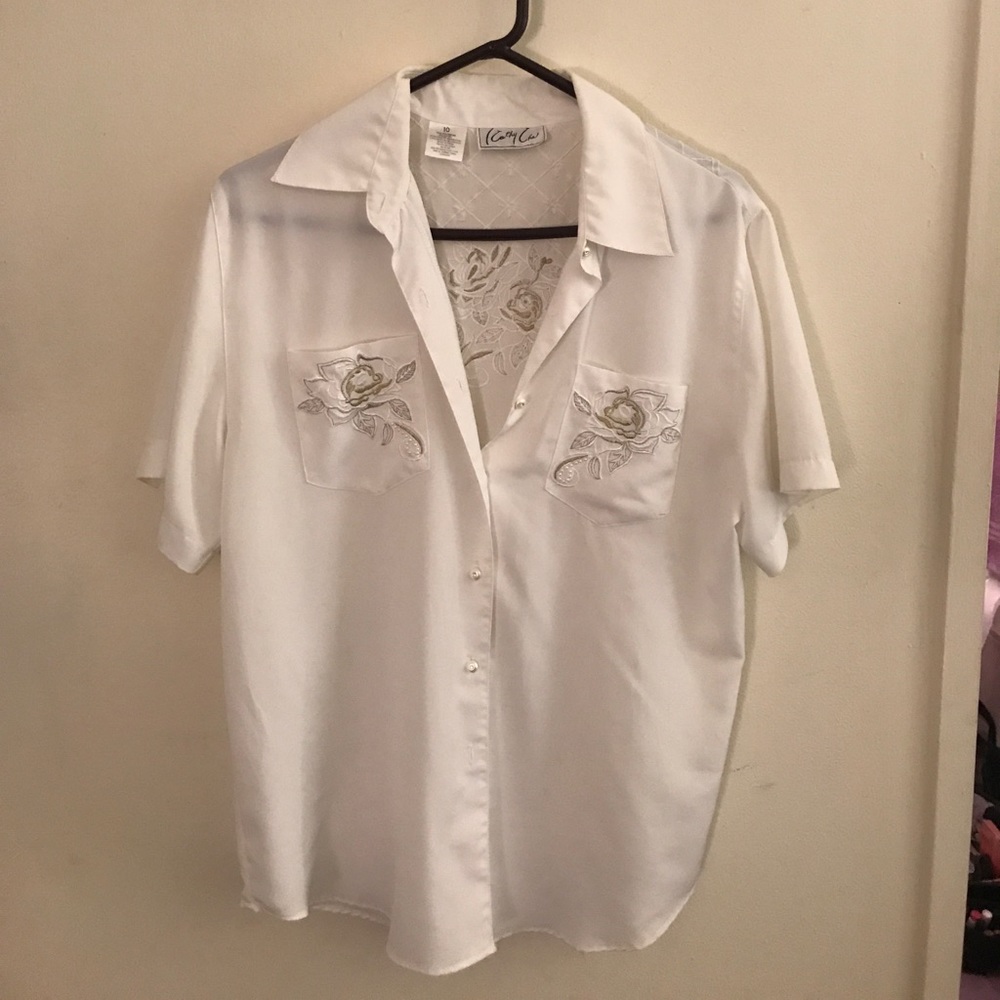 Sequined white blouse