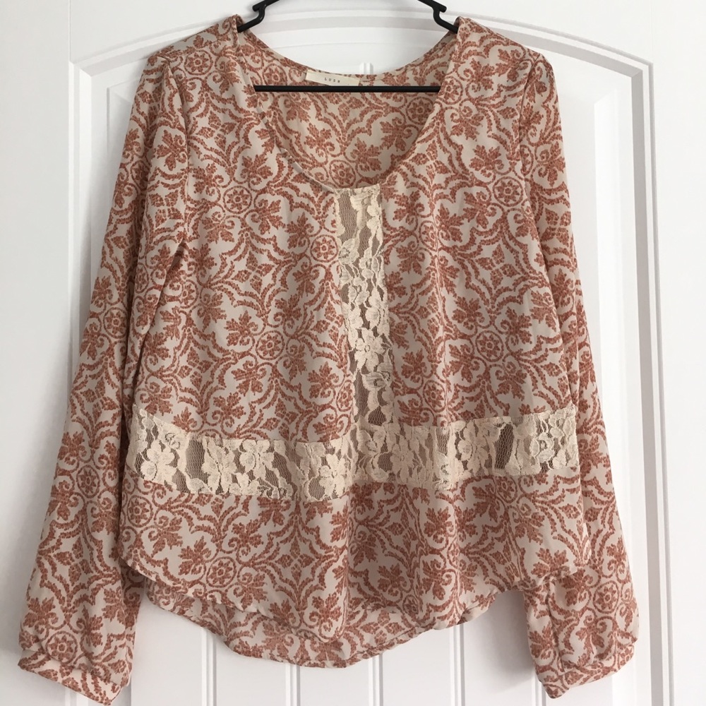 Nordstrom Blush Lace Top