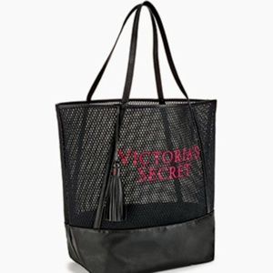 Victoria's Secret black mesh tote bag