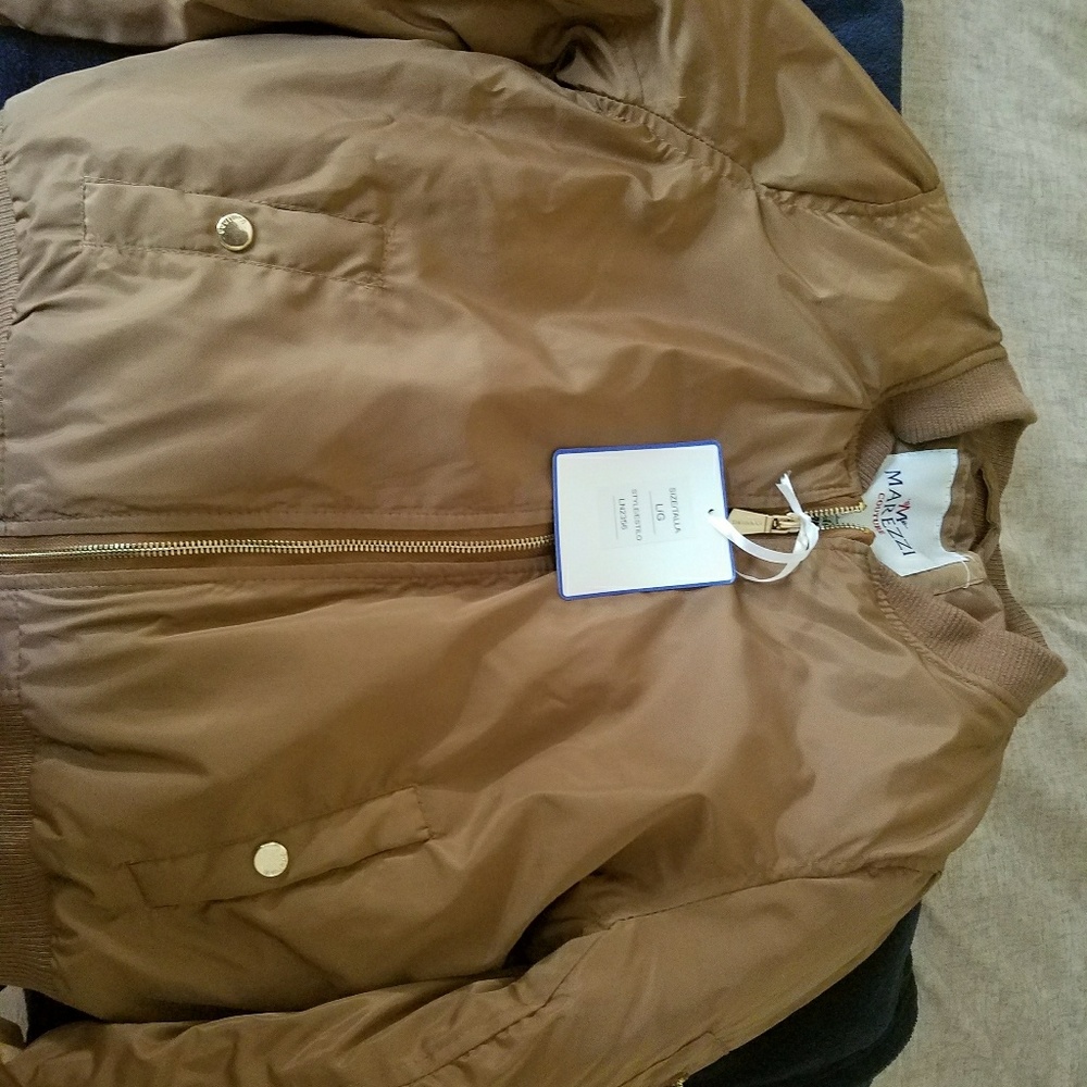 Girls bomber jacket with gold accents