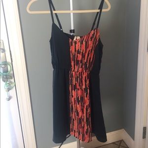Lauren Conrad navy and orange cocktail dress