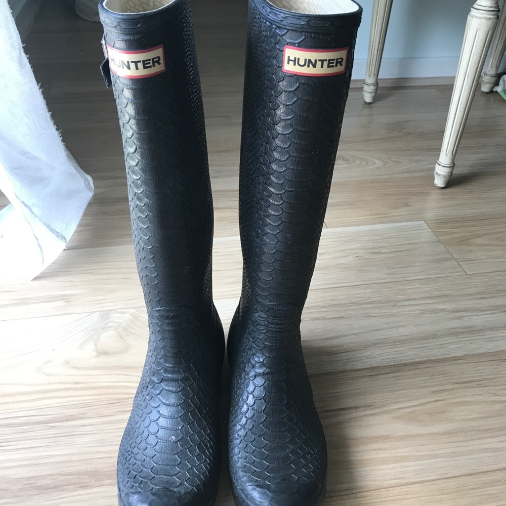 Limited edition snake print Hunter Boots