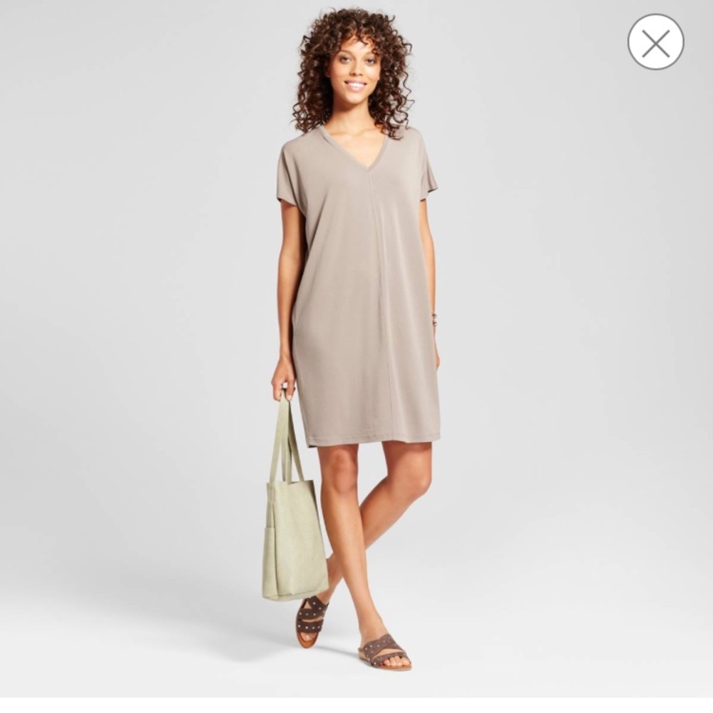 Mossimo Midi Tee Dress Tan XS