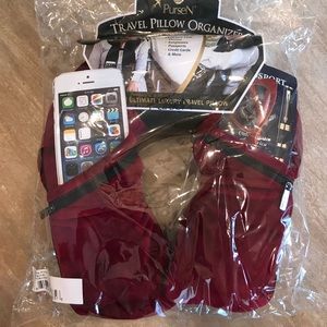 PurseN Burgundy Travel Pillow Organizer