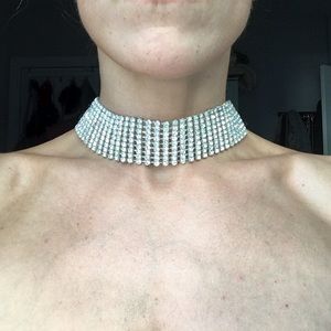 Crystal Rhinestone Choker Statement Necklace