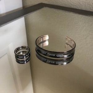 Tiffany and Co cuff bangle and ring set