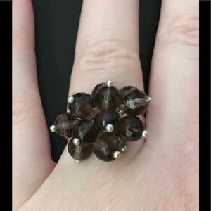 Sz 9 Brown Beaded Ring