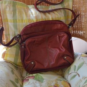Red Fossil Crossbody Bag