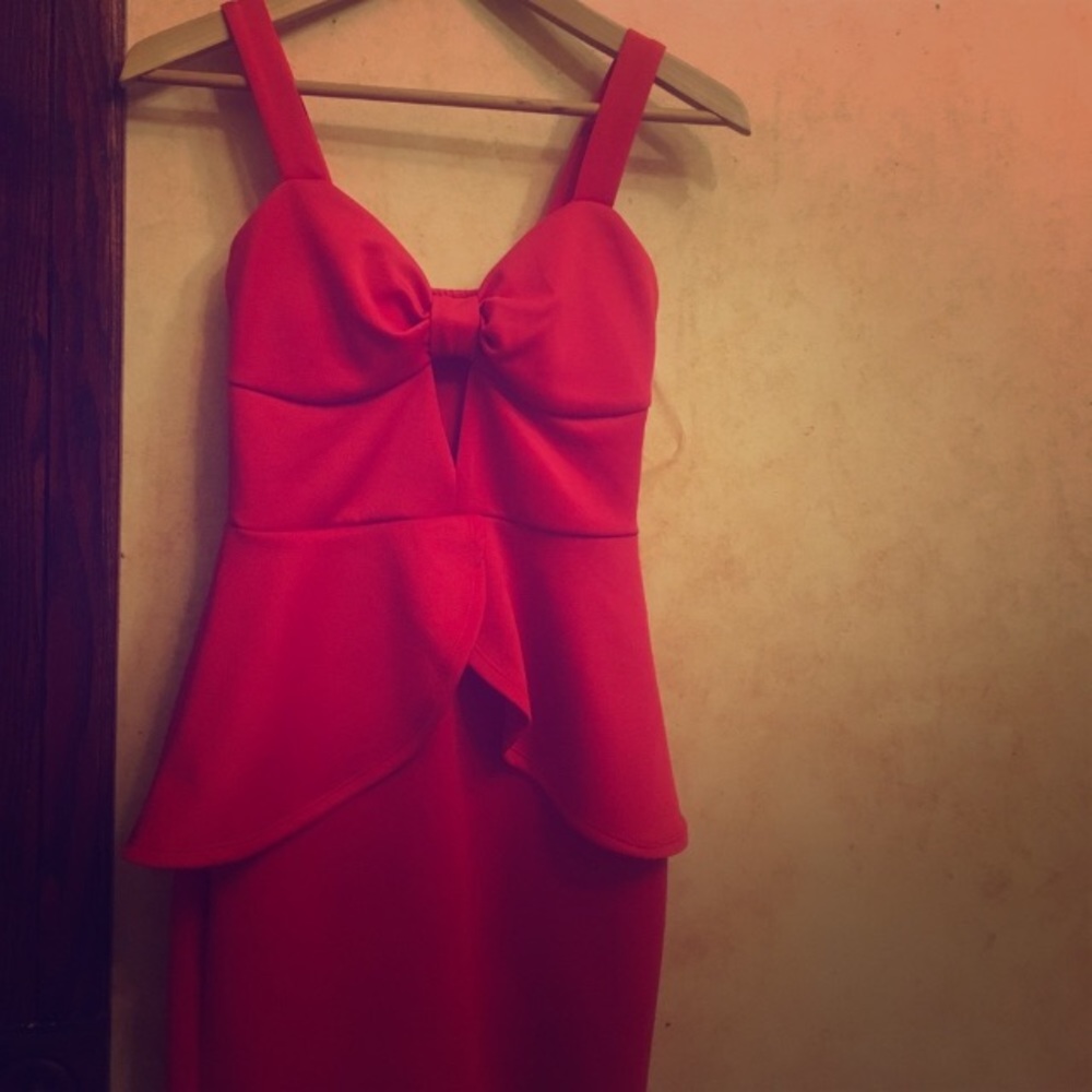 Reddish-orange mini dress