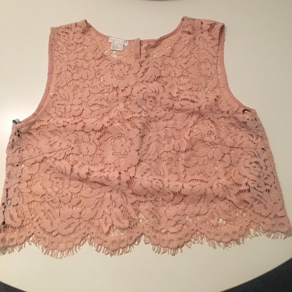 BHLDN Jenny Yoo Lace Crop - Pink
