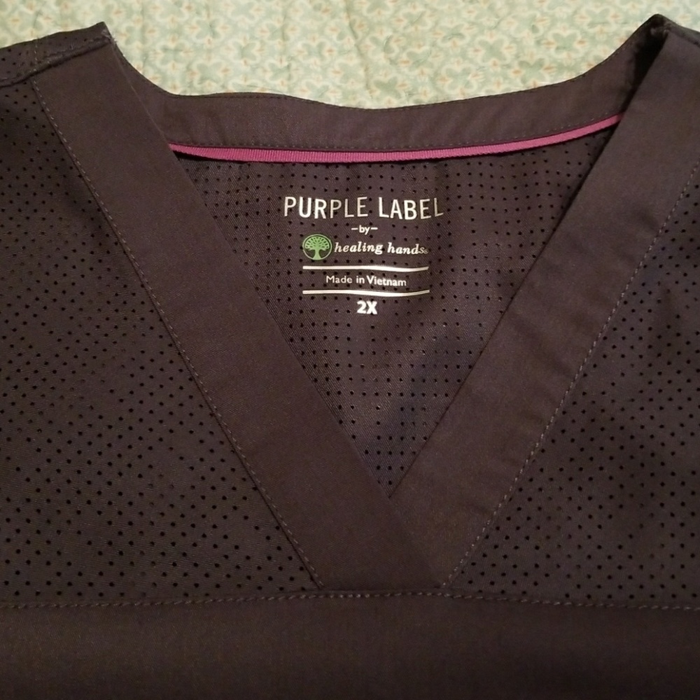 Healing Hands Scrub Top- Purple label