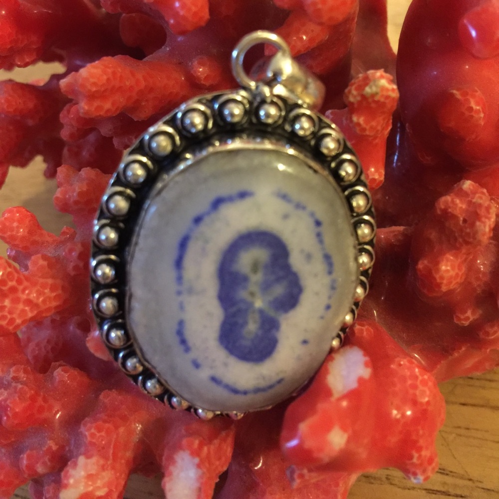 Vintage 925 solar quartz pendent