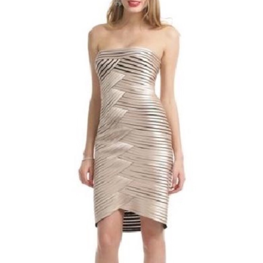 BCBG Max Azria Champagne Bandage Dress