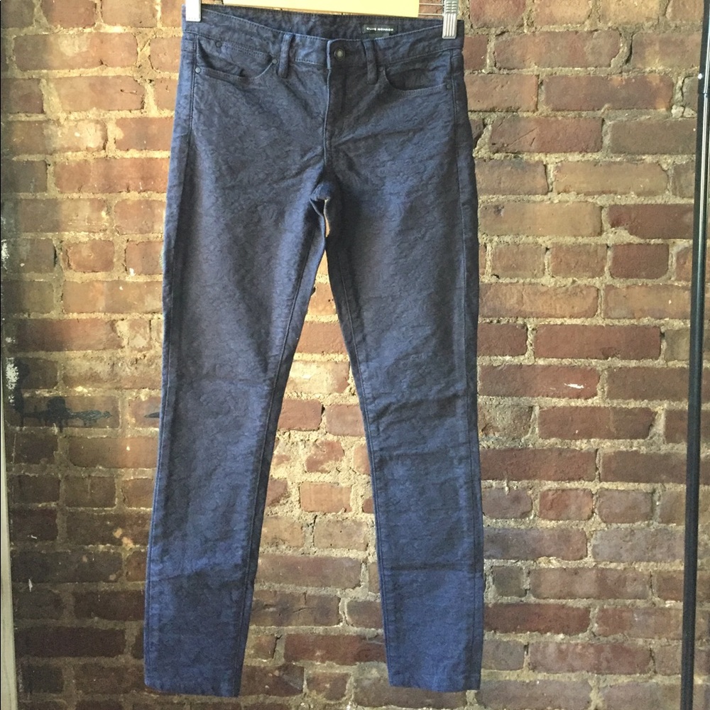 Club Monaco navy pattern skinny pants