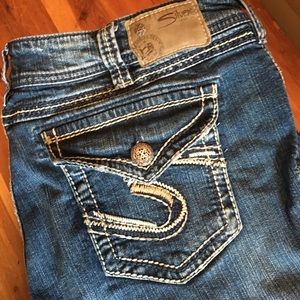 Silver women's jeans.